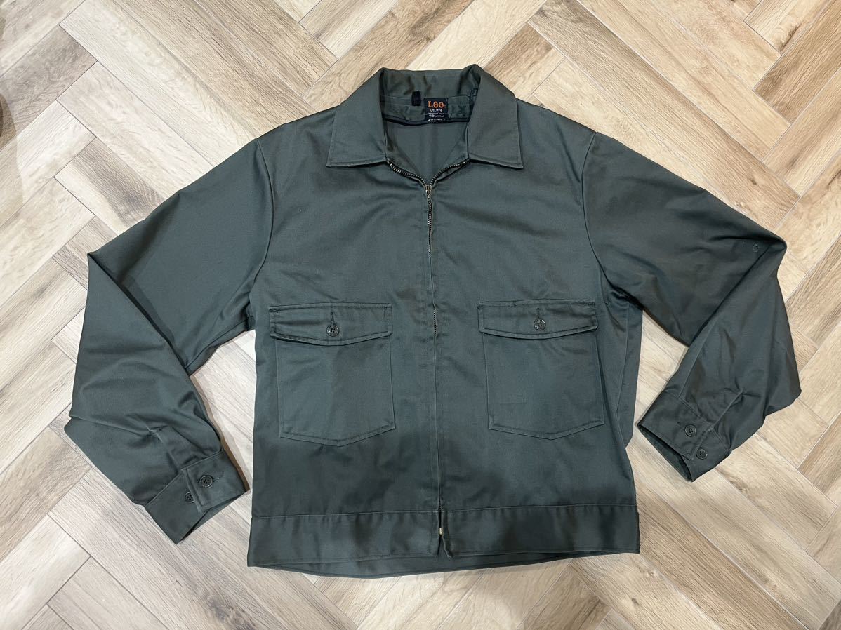 当時物 古着 60s USA製 Lee CHETOPA コットン ツイル ワーク ジャケット ブルゾン 40 REGULAR カーキ ミリタリー グリーン　TWILL talon