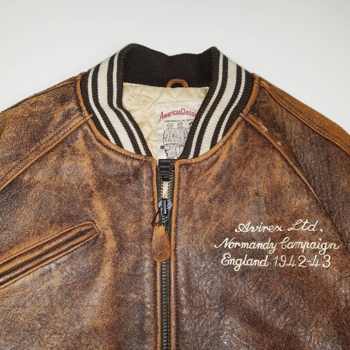 ビンテージ】アヴィレックス AVIREX 本革 オールレザー スタジャン  