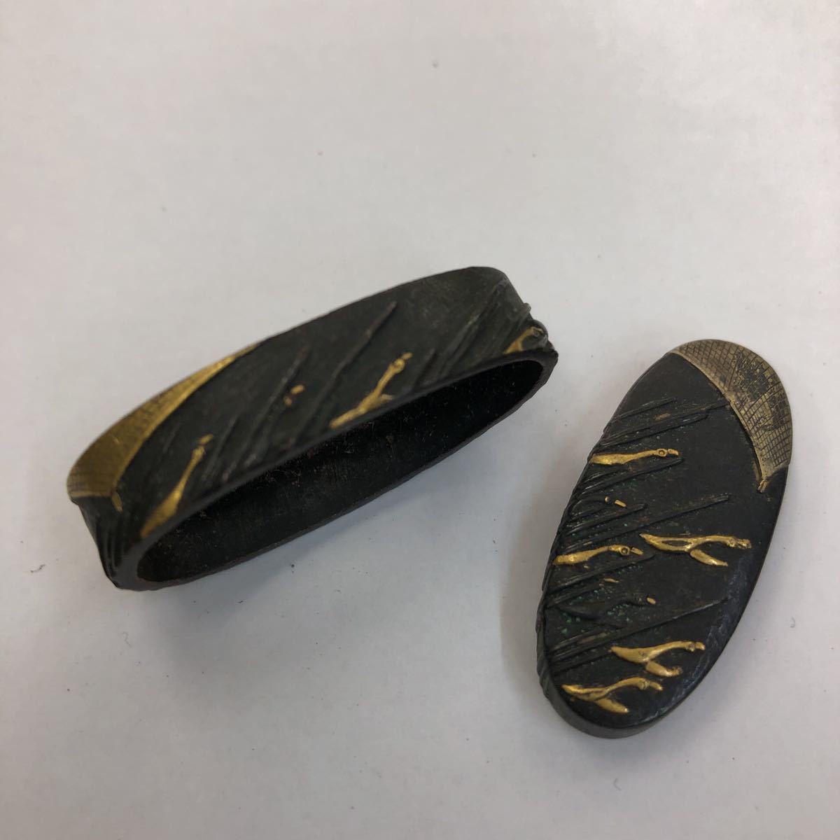 コレクター必見】縁頭 刀装具 金工 武具 鍔 目貫 アンティーク◇No4222
