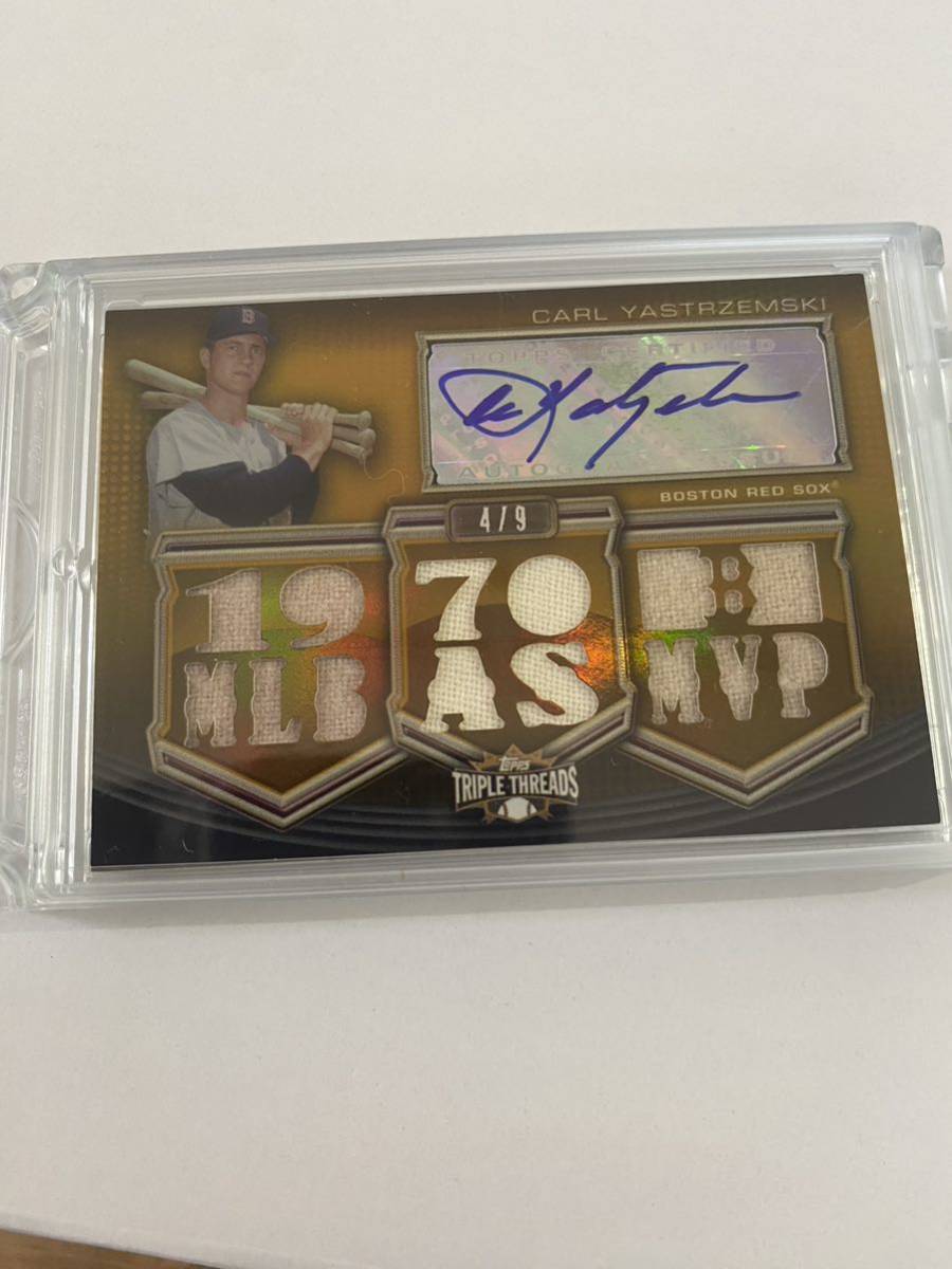 2010 triple threads carl yastrzemski auto jersey /9