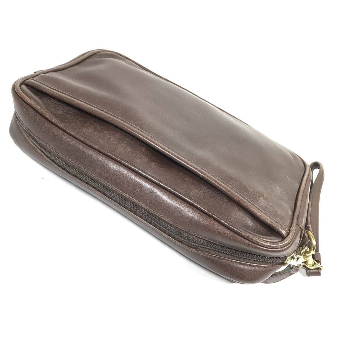 コーチ】本物 COACH セカンドバッグ 9843 ハンドストラップ付き 茶色系 