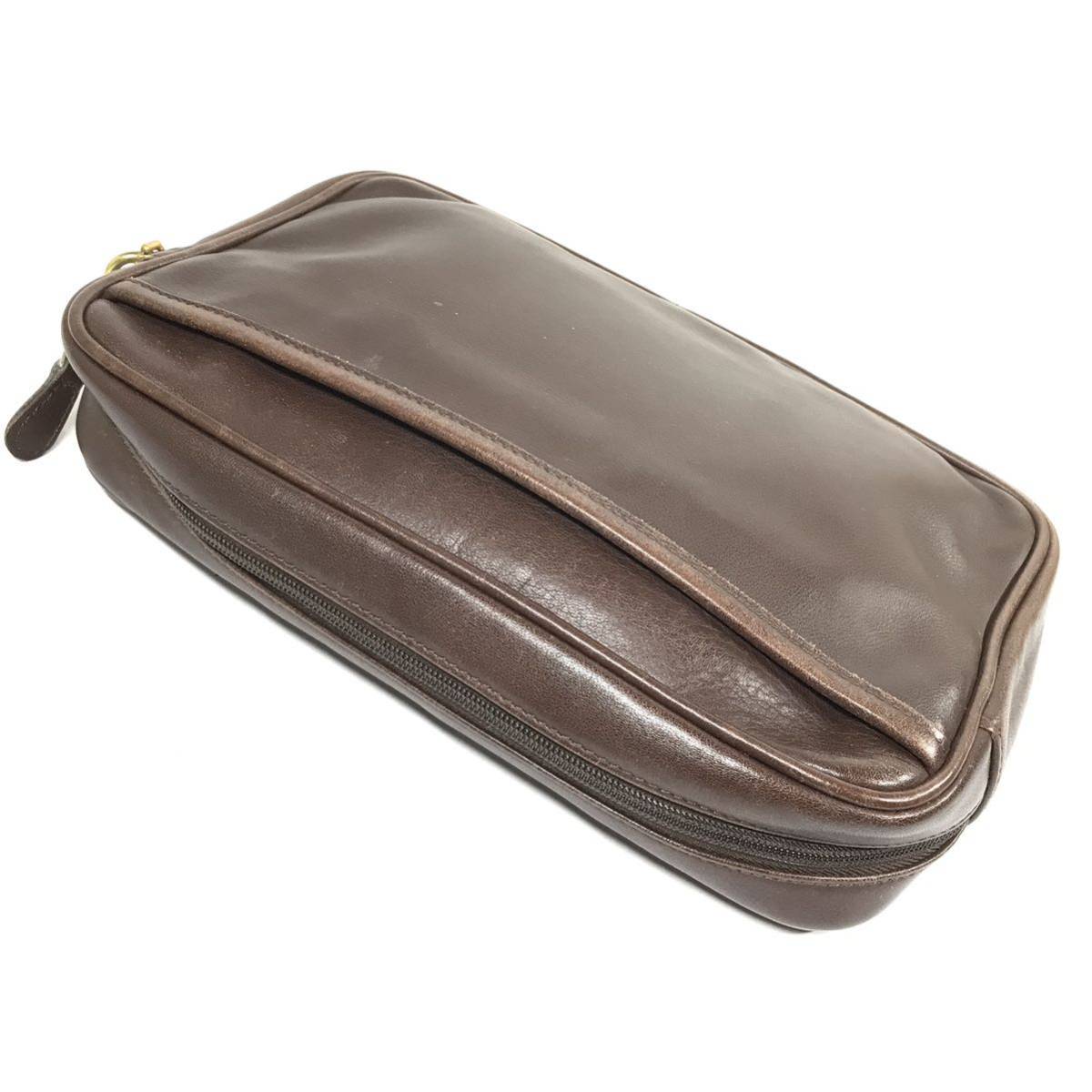 コーチ】本物 COACH セカンドバッグ 9843 ハンドストラップ付き 茶色系 