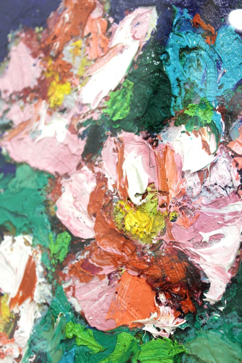 ◇◇【真作】並木義治（治予視）静物画 花瓶の花 油彩 F4