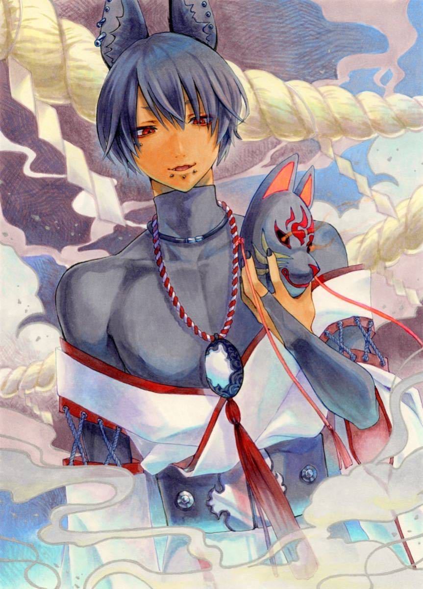 手描きイラスト／オリジナル／B5＊狐神＊男(手描きイラスト)｜売買され