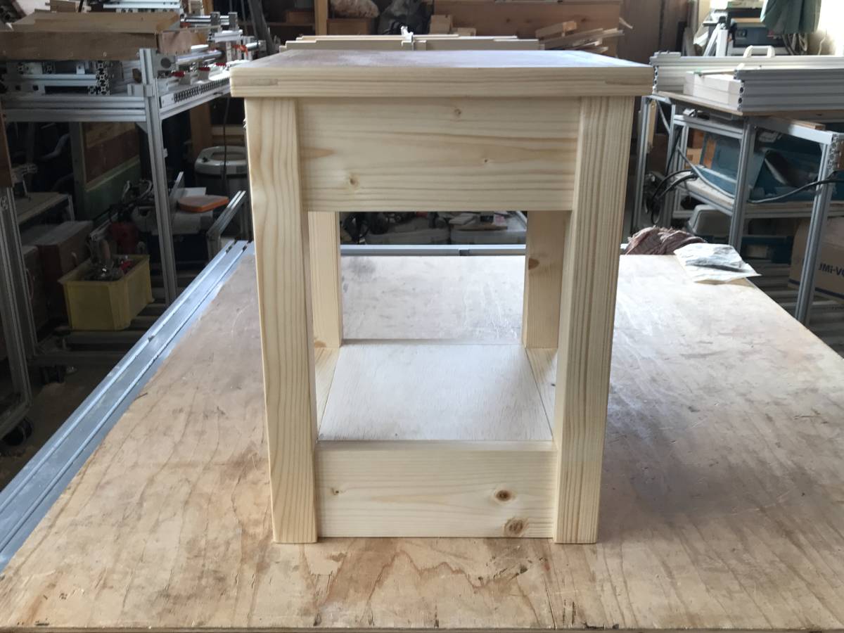 即納在庫品　天板式ホゾ組加工手カンナ仕上げ　ホワイトウッド水槽台303040