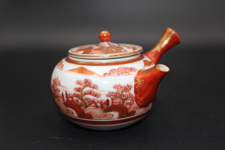 湖東焼 染付 花蝶図 湯呑 3客揃 茶道具 煎茶道具 江戸後期 美品