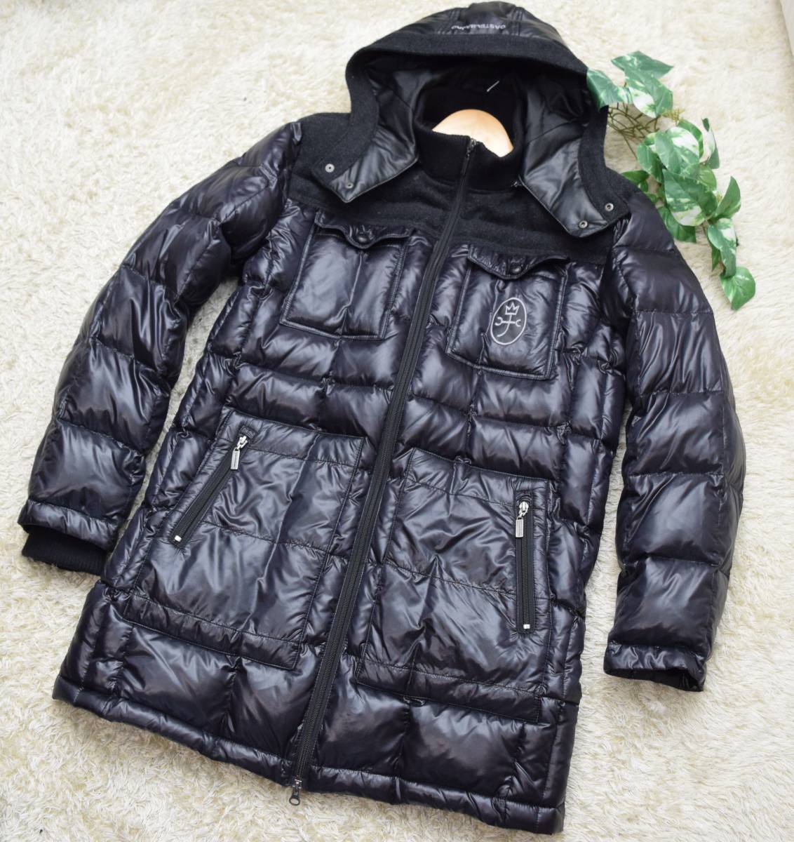 (株）オッジインターナショナル・カステルバジャック・半袖ポロシャツ・黒色・サイズ４６ オッジ インターナショナル 内タグ CASTELBAJAC カステルバジャック