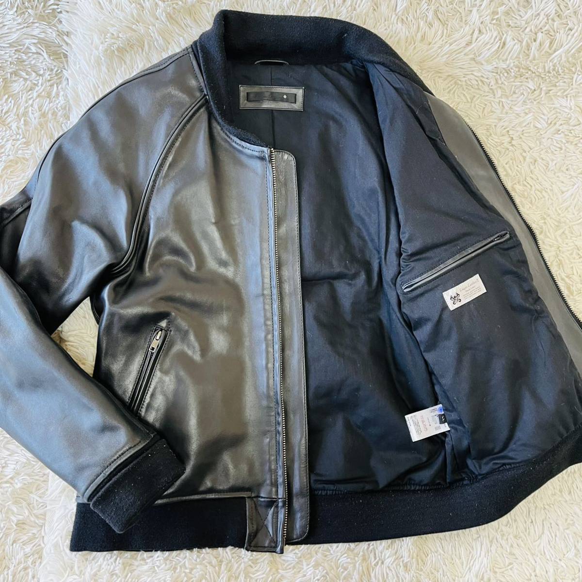 Liugoo Leathers 『希少！XLサイズ』 リューグーレザー 本革 ライダースジャケット ブルゾン ブラック 黒 大きいサイズ