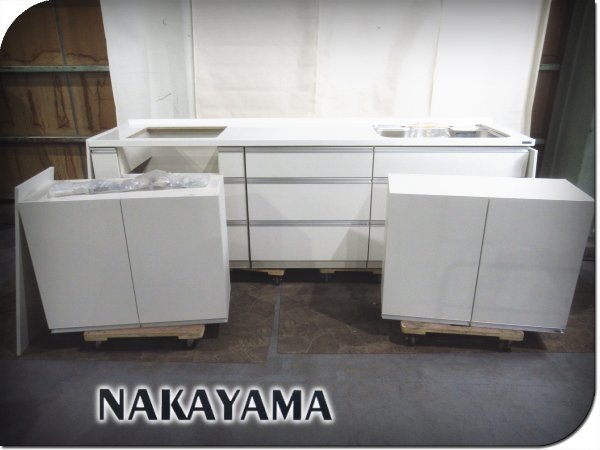 ■未使用品■NAKAYAMA/ナカヤマ■高級■アクピュア■W257■右シンク■ソフトクローザー■I型システムキッチン■80万■yjj9910t