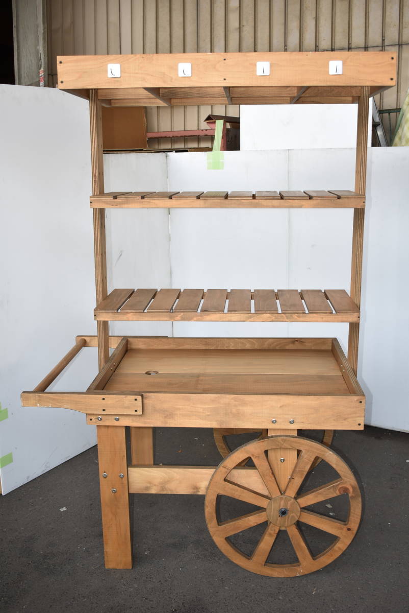宮城 直接引取 歓迎 リヤカー屋台/多目的 木製 ワゴン 組み立て  