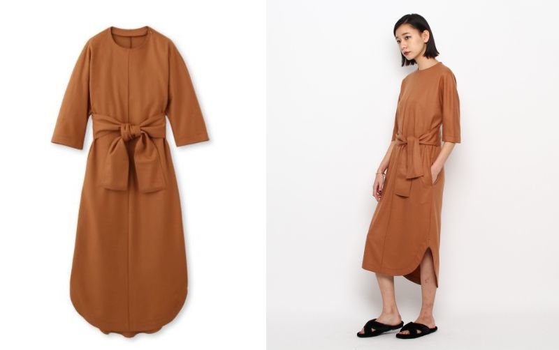 定価29160円★ ドレステリア ラグラン ワンピース ロングワンピース ゆったり オーバーサイズ ウール 茶 ブラウン フリーサイズ