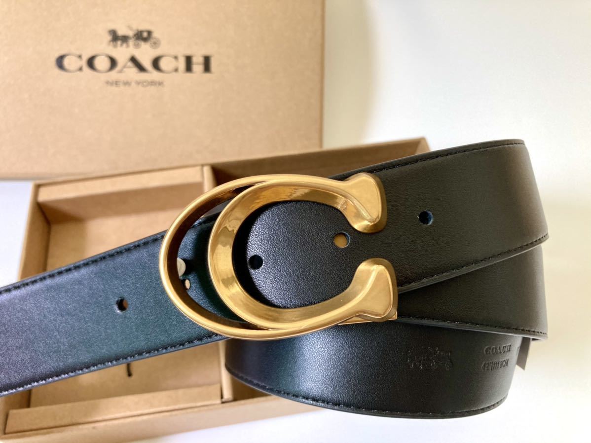 COACH コーチ メンズベルト回転バックル2個 ギフト箱付き｜Yahoo