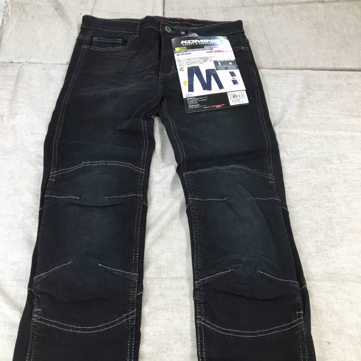 現状品 コミネ(KOMINE) バイク用 ジーンズ ディープインディゴ L
