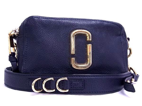 1円 MARC JACOBS マークジェイコブス M0014591 410 ソフトショット レザー クロスボディ ショルダーバッグ 斜め掛け ネイビー系 AH5939ハc