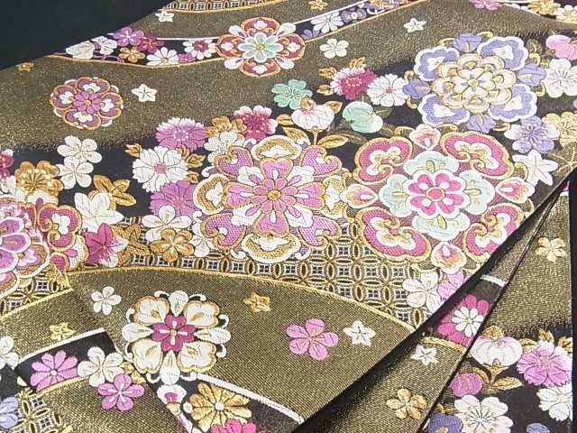花美人□六通柄袋帯 唐織 橘 吉祥宝尽くし 正倉院花文 金糸 逸品