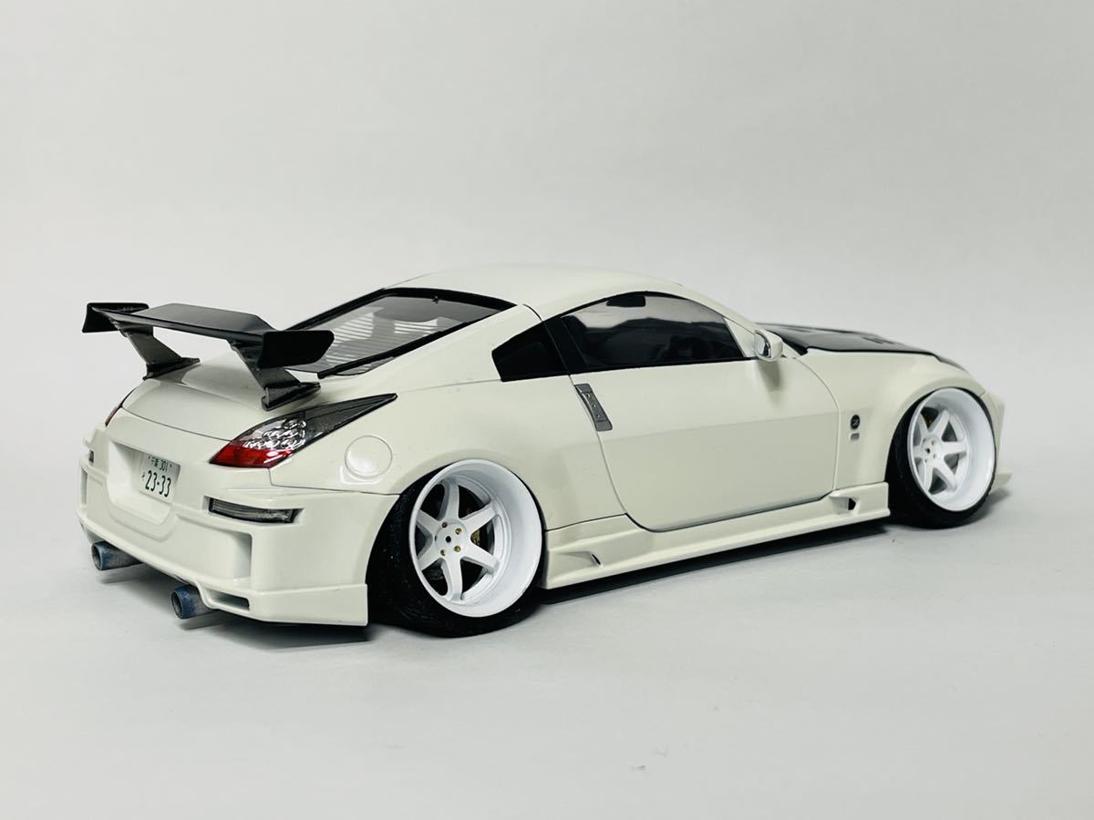 1/24 アオシマ トップシークレット Z33 パールホワイト 改造多数 完成 