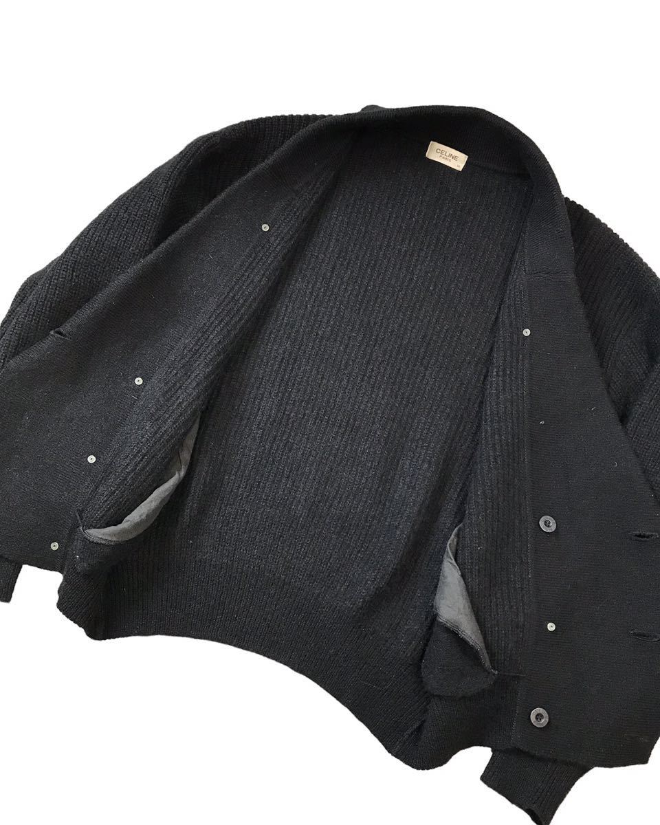 D) CELINE セリーヌ VINTAGE ヴィンテージ 金ボタン モヘア ウール