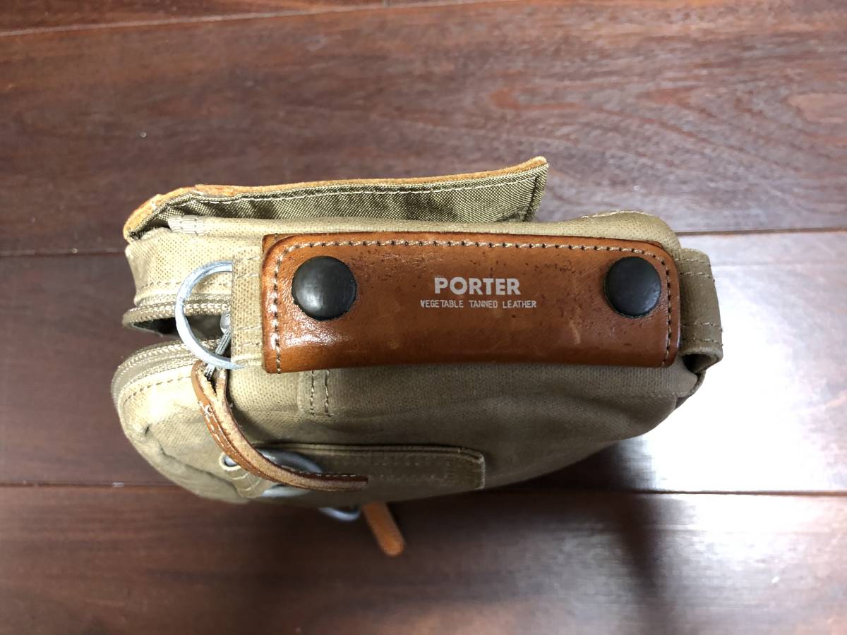 美品】吉田カバン PORTER ポーター キャンバス×レザー ベージュ