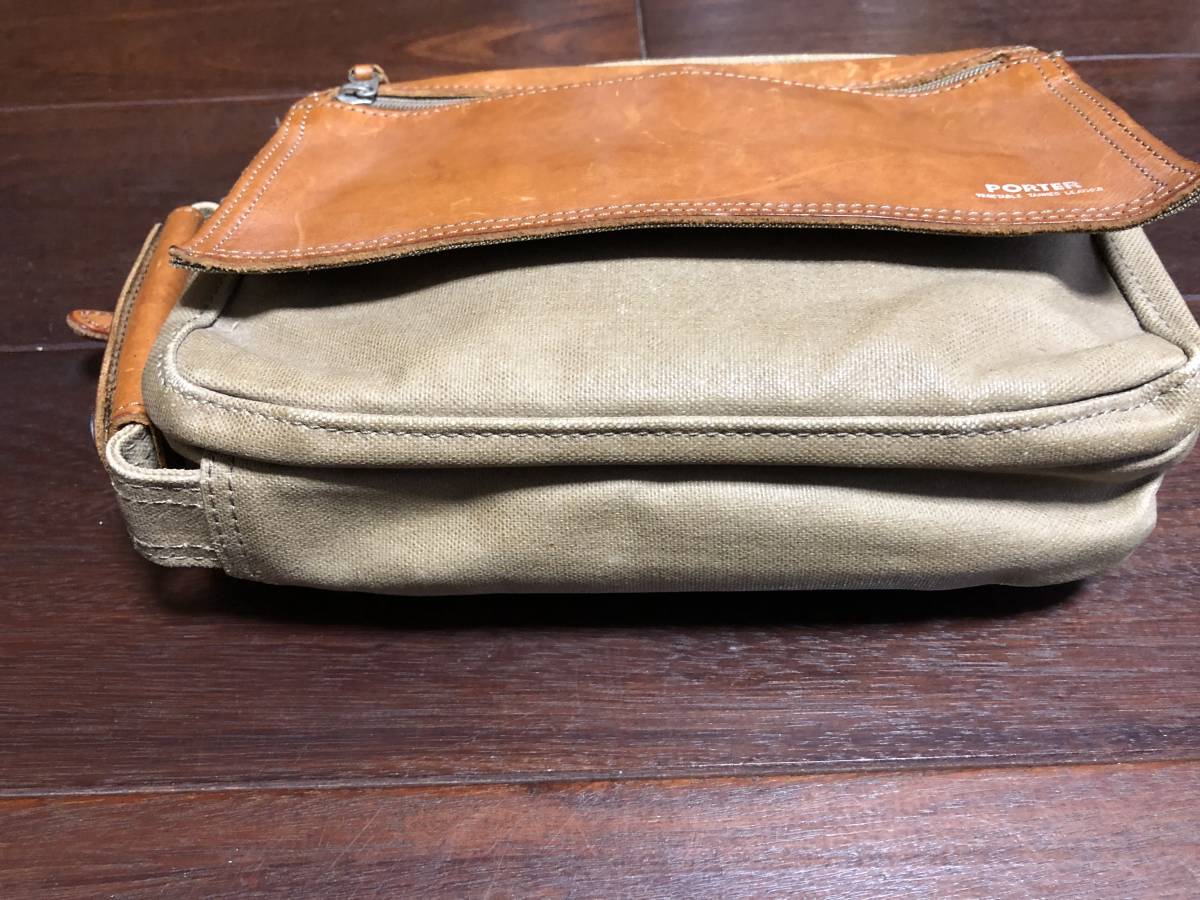 美品】吉田カバン PORTER ポーター キャンバス×レザー ベージュ