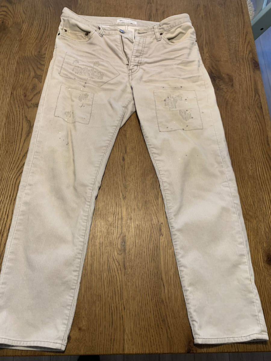 Ron Herman California PANTS ロンハーマン クロップドパンツ コーデュロイ ビンテージ，ダメージ，クラッシュ加工 サイズS GRAY グレー