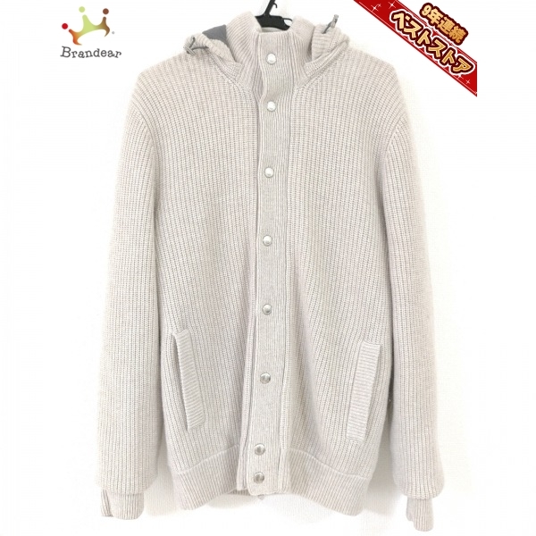 ブルネロクチネリ BRUNELLO CUCINELLI ダウンジャケット サイズ50 M - ベージュ メンズ 長袖/ニット/ジップアップ/冬 美品 ジャケット
