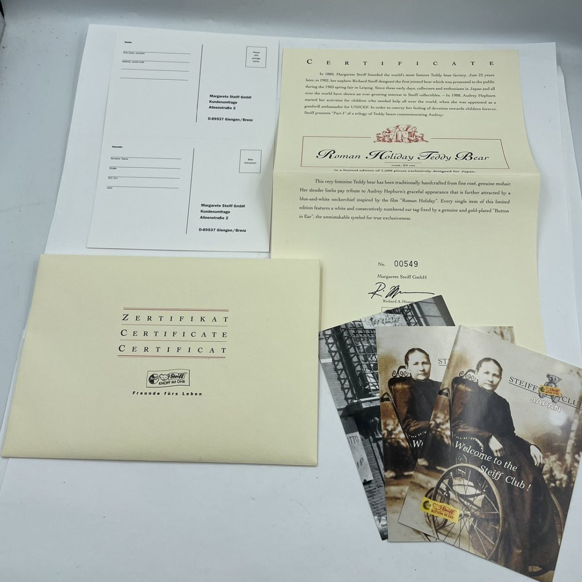 V314-U30-329 STEIFF CLUB シュタイフ TEDDY BEAR テディベア ローマの