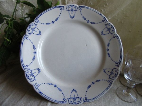 （仏）ヴィンテージ　K&G　LUNEVILLE　22.3cm　花リムプレート　ディスプレイ