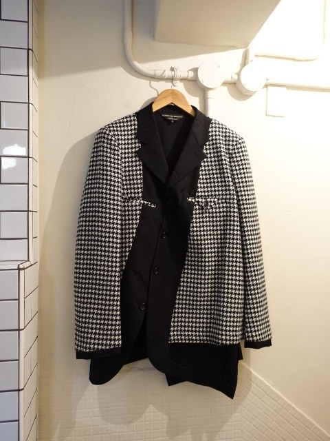 コムデギャルソン　オム　プリュス　PLUS　ジャケット　切り替え　ねじれ　千鳥　サイズM　未使用　21AW　2021AW