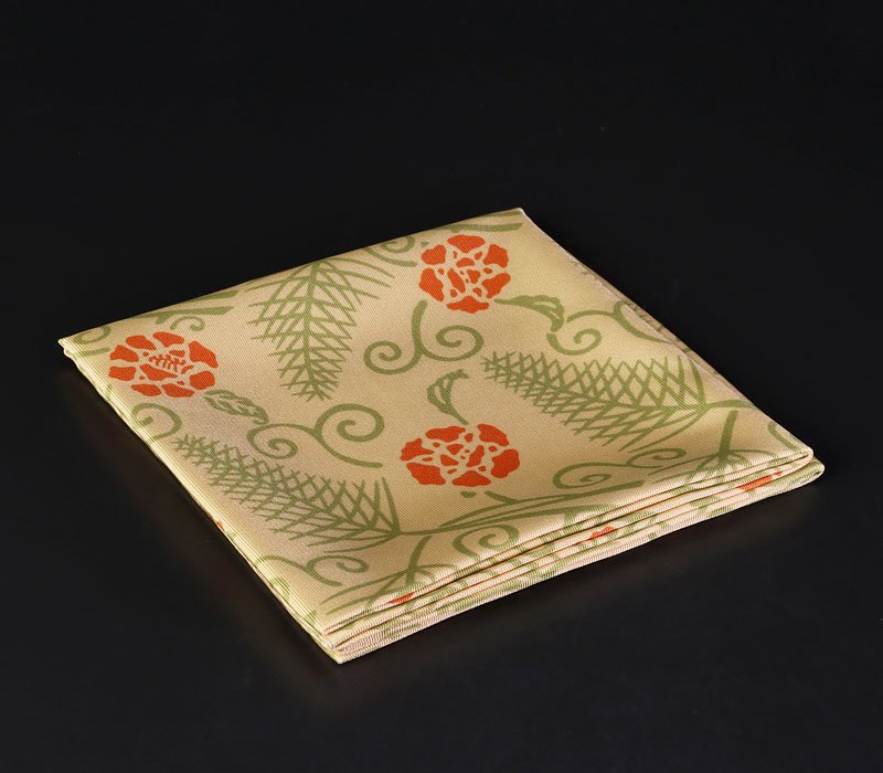 土田友湖 茶道具袱紗 牡丹松唐草 而妙斉好 土田友湖 茶道具袱紗 牡丹松