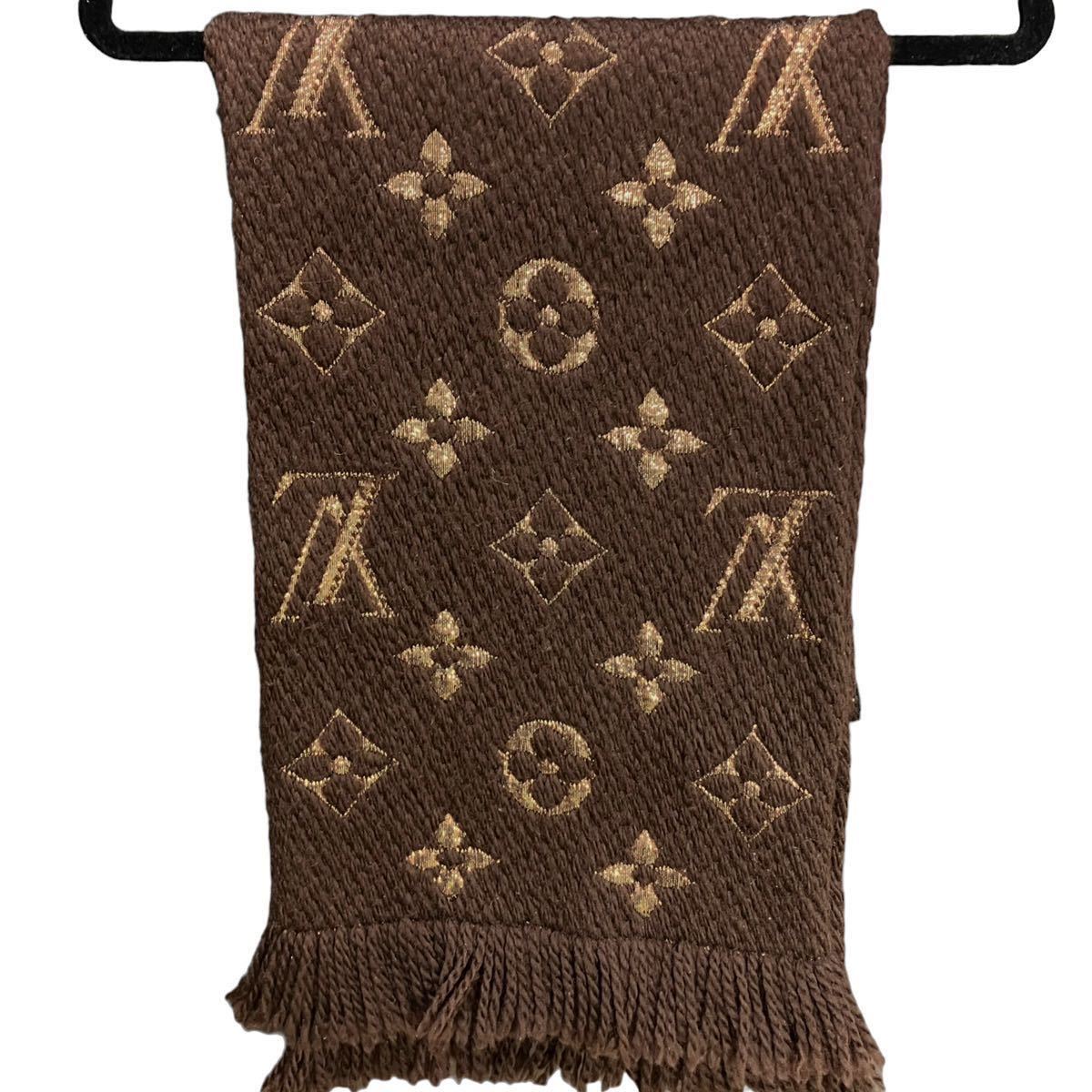 ロゴマフラー ブラウン louis vuitton マフラー ルイヴィトンLVロゴ