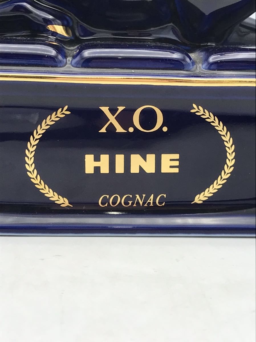 未開封 X.O HINE COGNAC 陶器 鹿ボトル リモージュ ブルー HINE ハイン XO 飲料・酒 ブルーリモージュ 陶器ボトル ブランデー