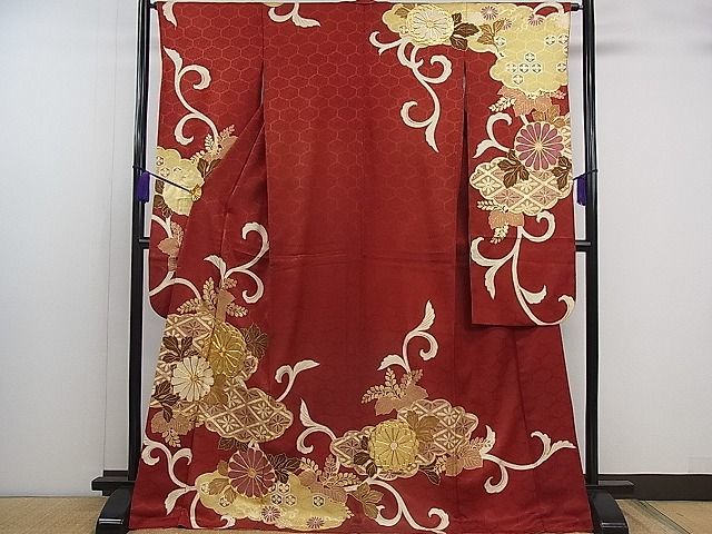 平和屋着物□豪華振袖 駒刺繍 菊唐草文 金彩 逸品 fb4126 駒刺繍