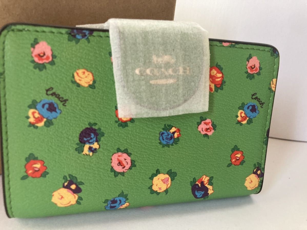 K-34COACH折り財布 コーチ COACH 財布 ピンク PVC 定期入れ付