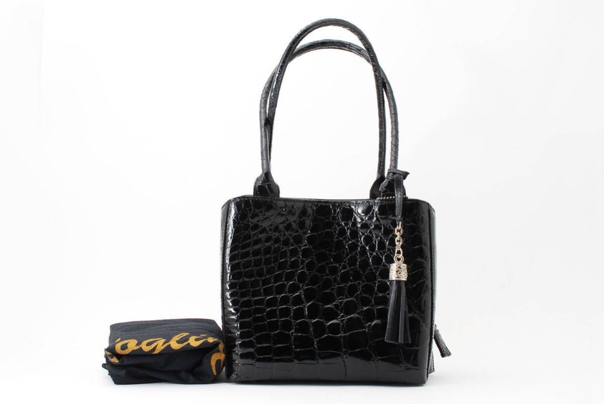 1円スタート　s21 極美品　クロコダイル　クロコ　ワニ革　JRA ハンドバッグ　トートバッグ　シャイニング加工