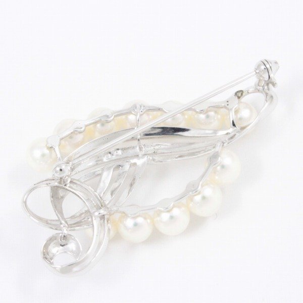 MIKIMOTO ミキモト フラワーリーフチーフ ブローチ シルバー/パール12