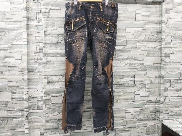 PPFM/ジップ加工デニムパンツ/ダメージ/ジーンズ/L/35-09PO03D PPFM 