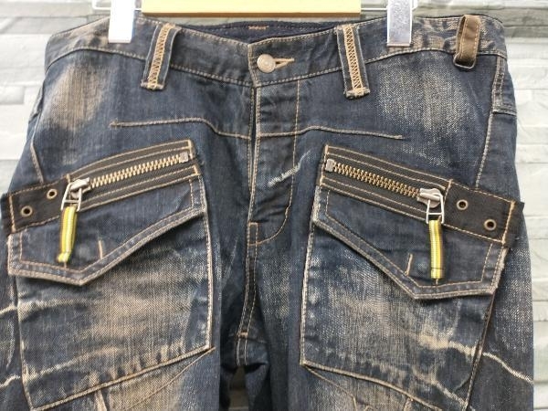 PPFM/ジップ加工デニムパンツ/ダメージ/ジーンズ/L/35-09PO03D PPFM 