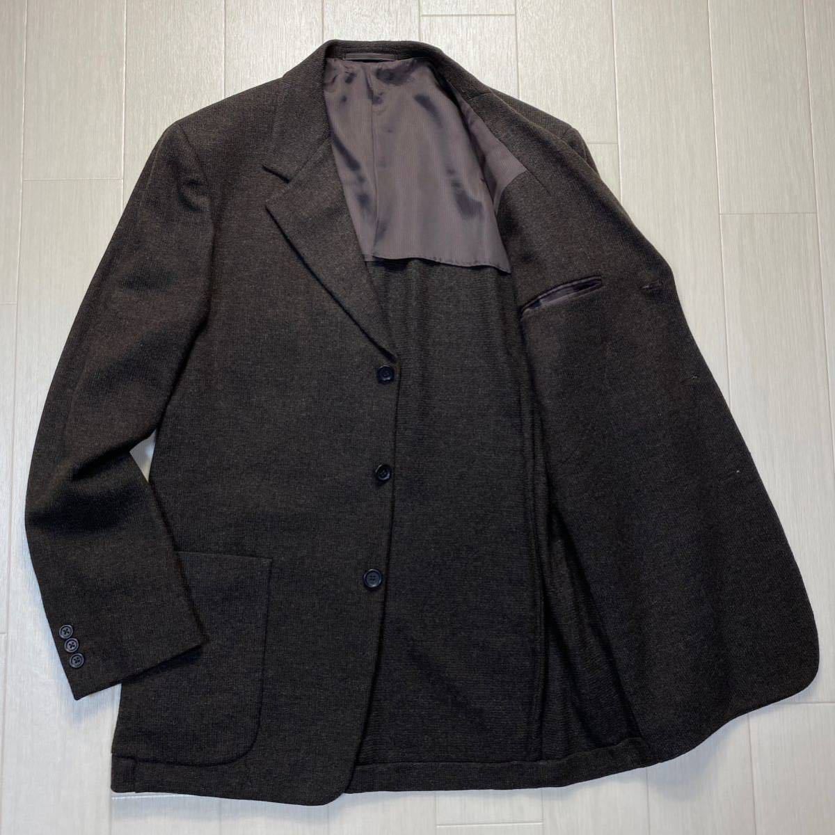 【エルメネジルドゼニア/Ermenegirdo Zegna】カシミヤ混★ メランジウール テーラードジャケット ブレザー メンズ 美品◎ 50 XL こげ茶