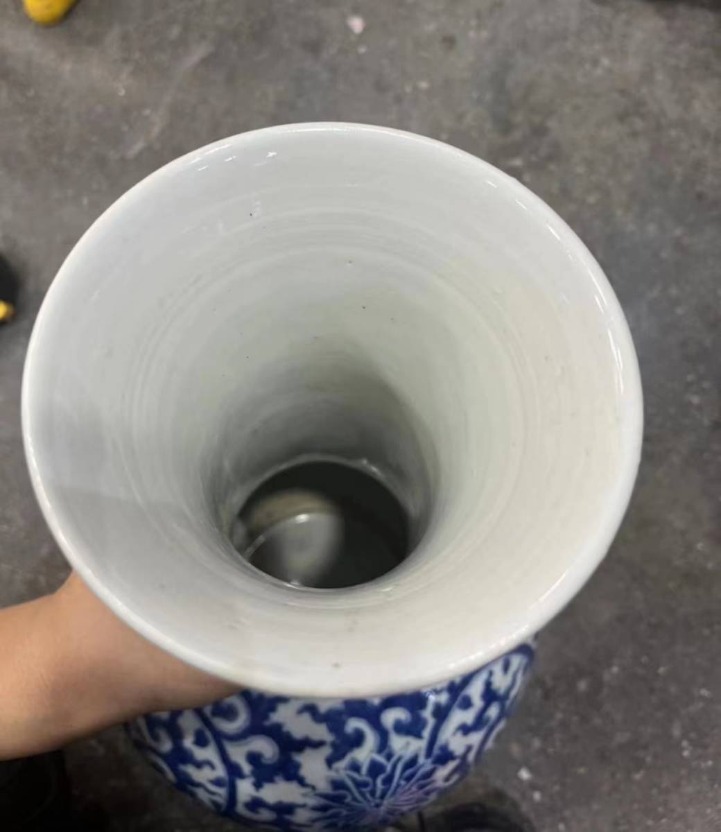 中国美術 稀少特大花瓶 骨董品 海老の絵 高さ66cm 中国美術 稀少特大