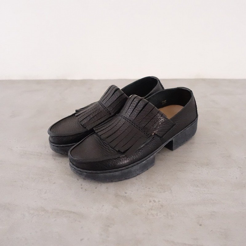 【定価5.2万】トリッペン trippen *Tiger フリンジローファー 35/23*ブラック黒レザー皮革シューズ厚底(sh88-2302-17)【02B32】
