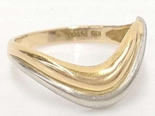 ELLE K18 プラチナ コンビ デザインリング ELLE（リング(指輪)）の