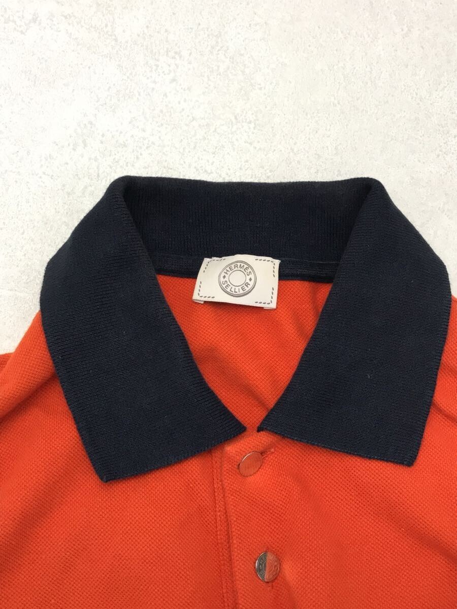 HERMES◇ポロシャツ/XS/コットン/ORN/SELLIER/襟使用感有 HERMES