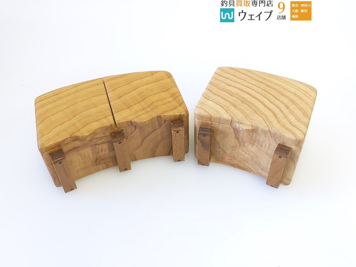 えさ箱 くり抜き 木製 2点セット