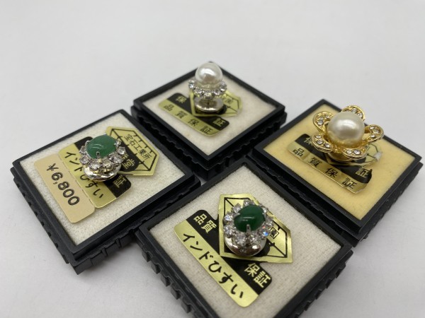 A3-518 タイピン 4個セット インドひすい 翡翠 等 英雅堂 信玄の里