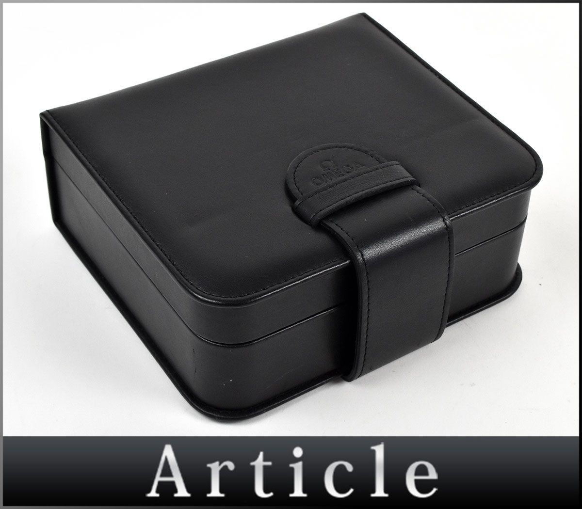 142774〇美品 OMEGA オメガ ケースのみ ブラック 黒 レザー 革 箱 空き  