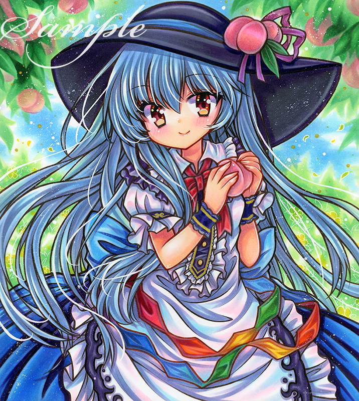 東方プロジェクト 比那名居天子 手書き色紙 比那名居天子☆東方