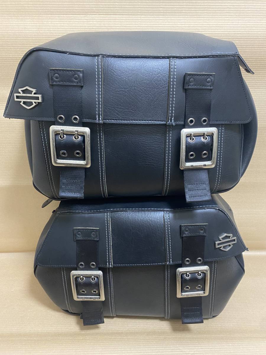Harley-Davidson ブラックレザーサドルバッグ えろ