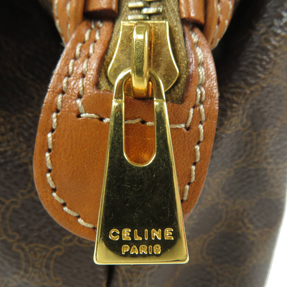 CELINE セリーヌ マカダム柄 ブラゾンロゴ ポーチ メイクポーチ 