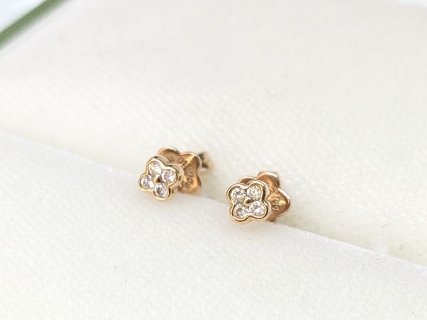 Ponte Vecchio ポンテヴェキオ K18PG ダイヤモンド 0.04ct 計0.08ct 