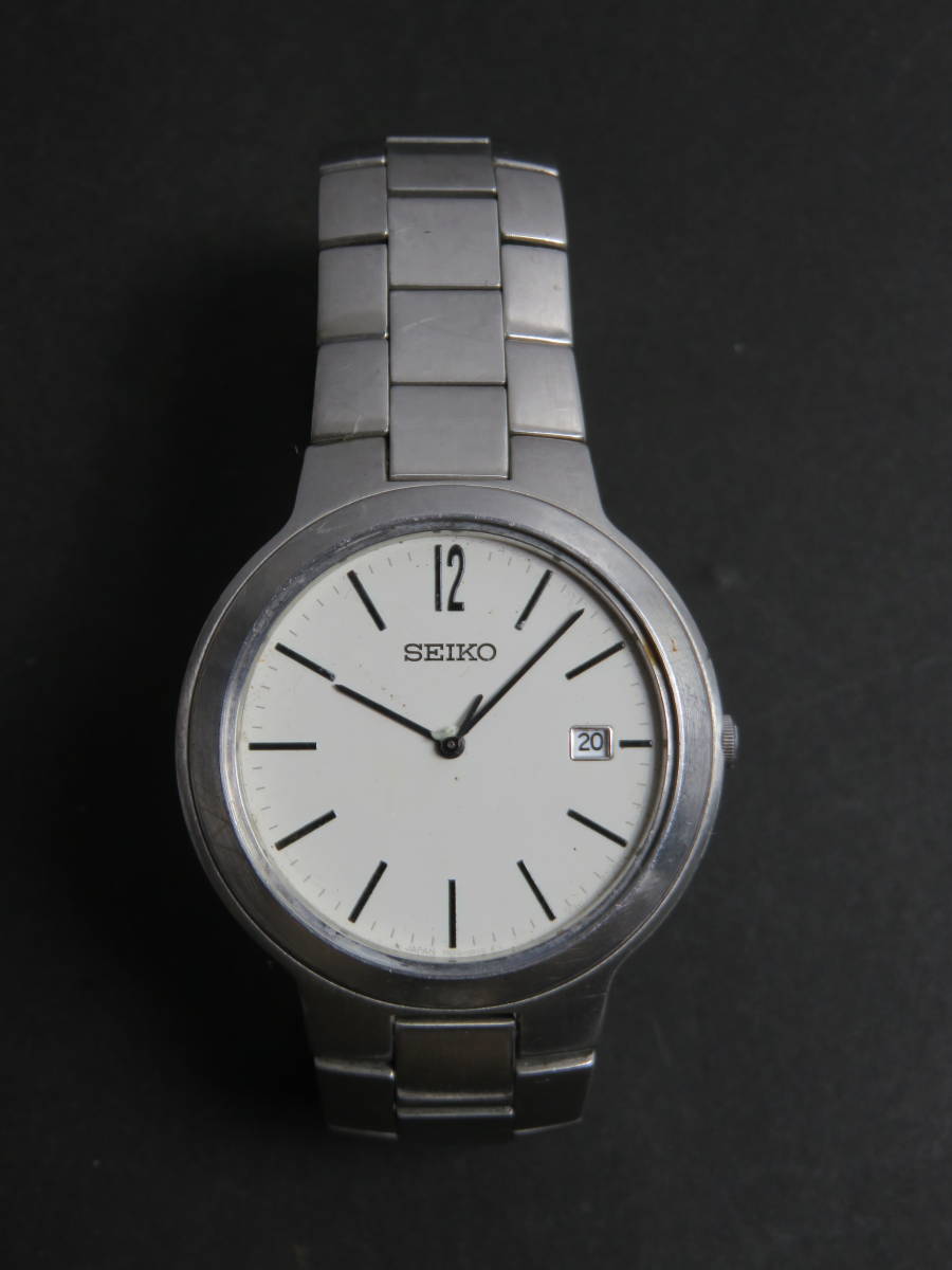 セイコー SEIKO クォーツ 3針 デイト 純正ベルト 7N32-0B80 男性用